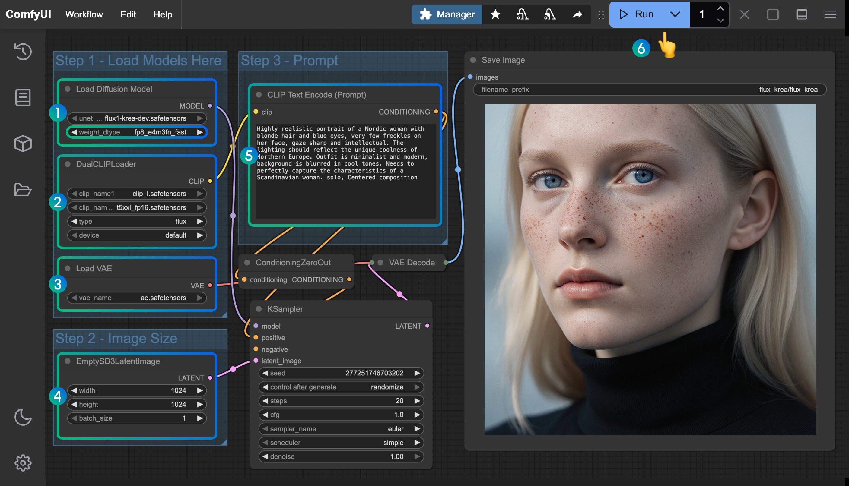 ComfyUI Flux Krea Dev Workflow
