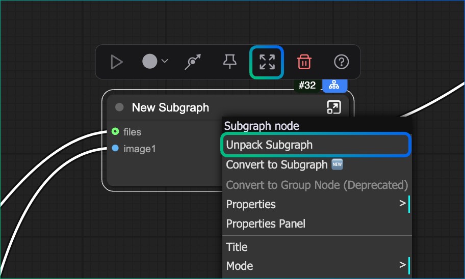Subgraph to node